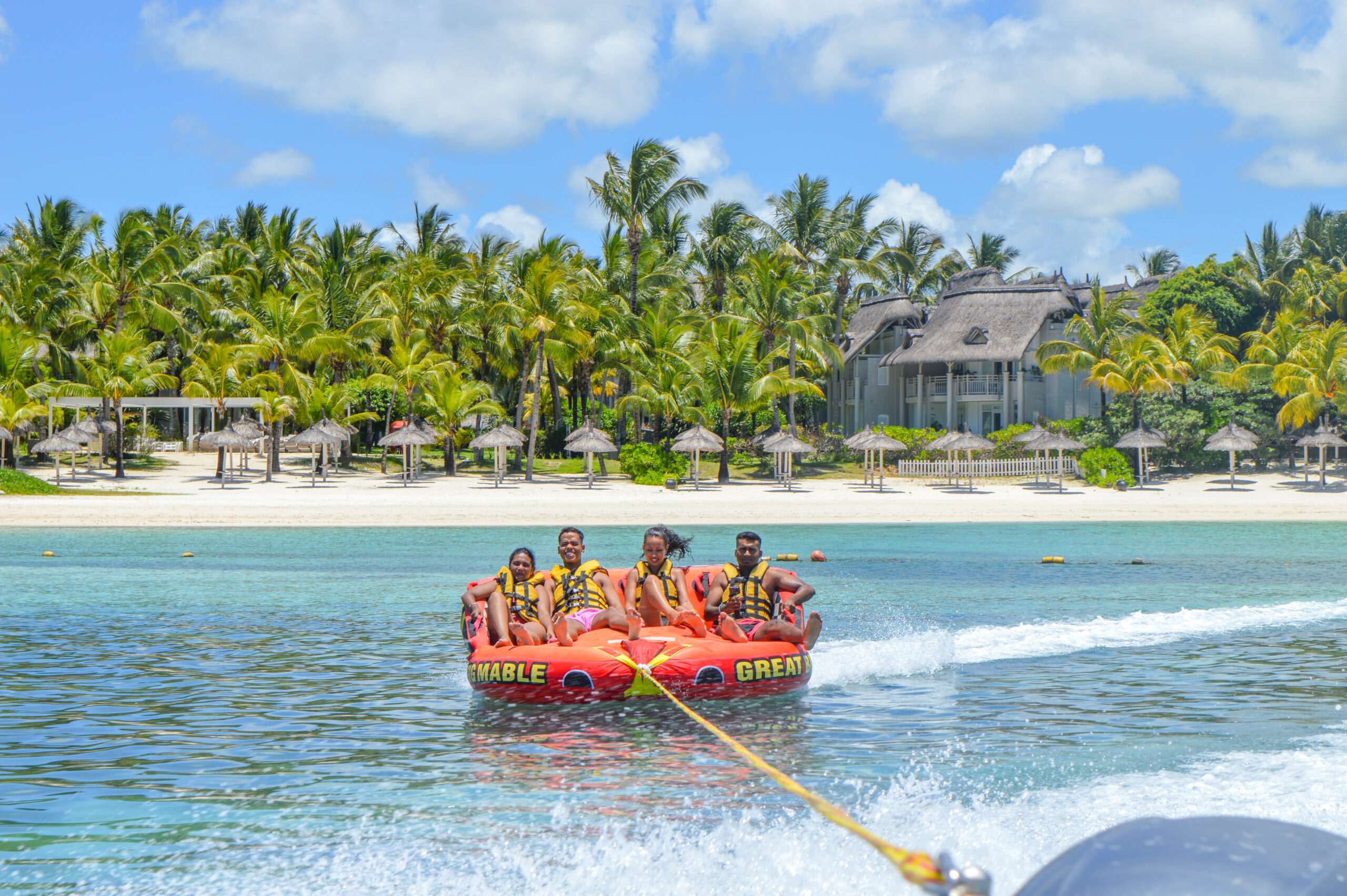 banana boat tube water activities in mauritius